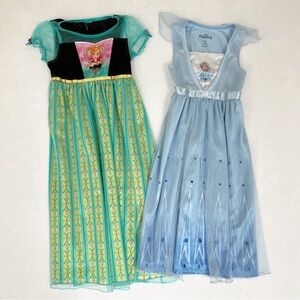 Disney Frozen Princess Dresses Bundle Set Small Elsa Anna